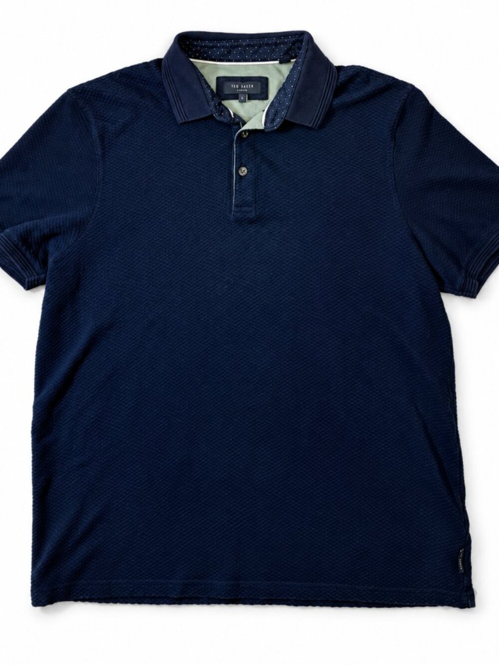 Ted Baker MMB Infuse Textured Polo Shirt Men’s XL Black 100% Cotton